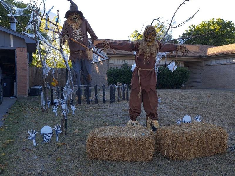 Haunted Graveyard And Scarecrow