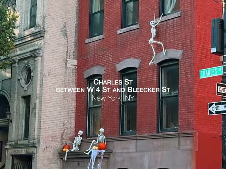 Skeleton Pair Stoop — 51 Charles St, West Village
