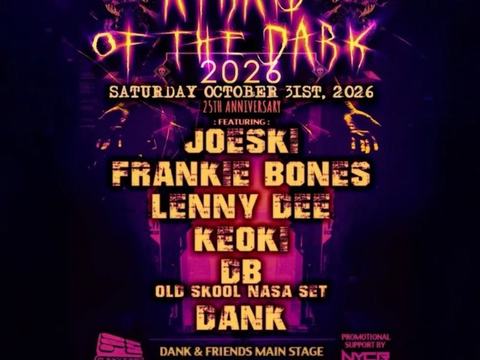 Afraid of The Dark 2026: Joeski, Frankie Bones, Lenny Dee, DJ Keoki, DANK, DB — Hello Meadow · Sat Oct 31