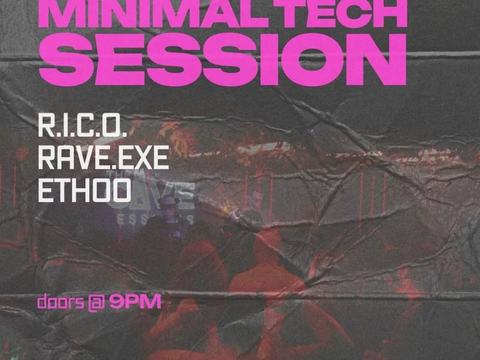 The Cave presents - MINIMAL TECH SESSION: R.I.C.O., Rave.exe, Ethoo — The Cave Bar and Lounge · Fri Nov 6