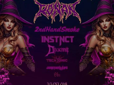HALLOWEEN BASH II: RØNAN, 2ndhandsmoke, !NSTNCT, Decicrate, Techtonic — Lotus Room Event Center · Sat Oct 31