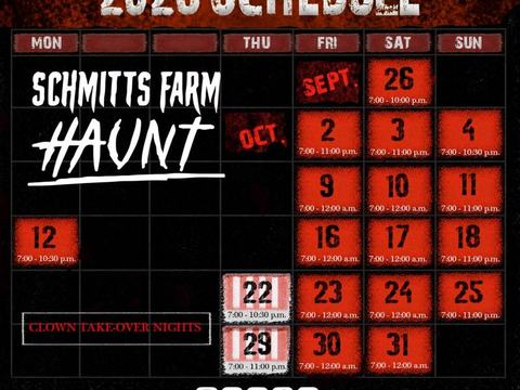 Clown Take-Over Night — Schmitts Farm Haunt · Thu Oct 29