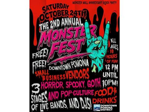 Monster Fest II — Downtown Pomona · Sat Oct 24 · 12–10pm · FREE